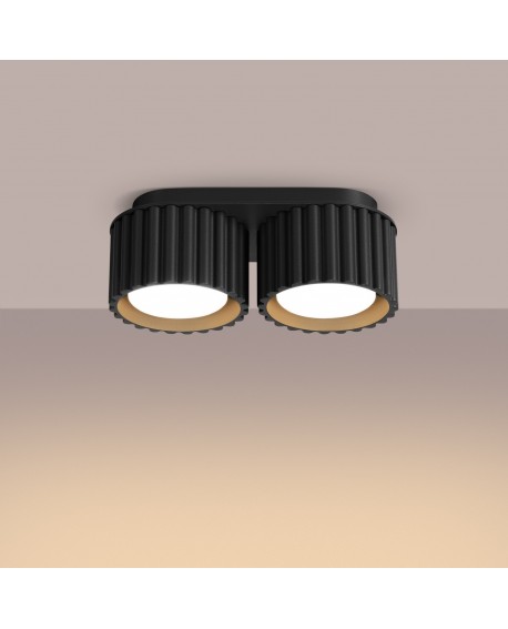 Plafon AURA 2 czarny Gx53 Sollux SL.1788