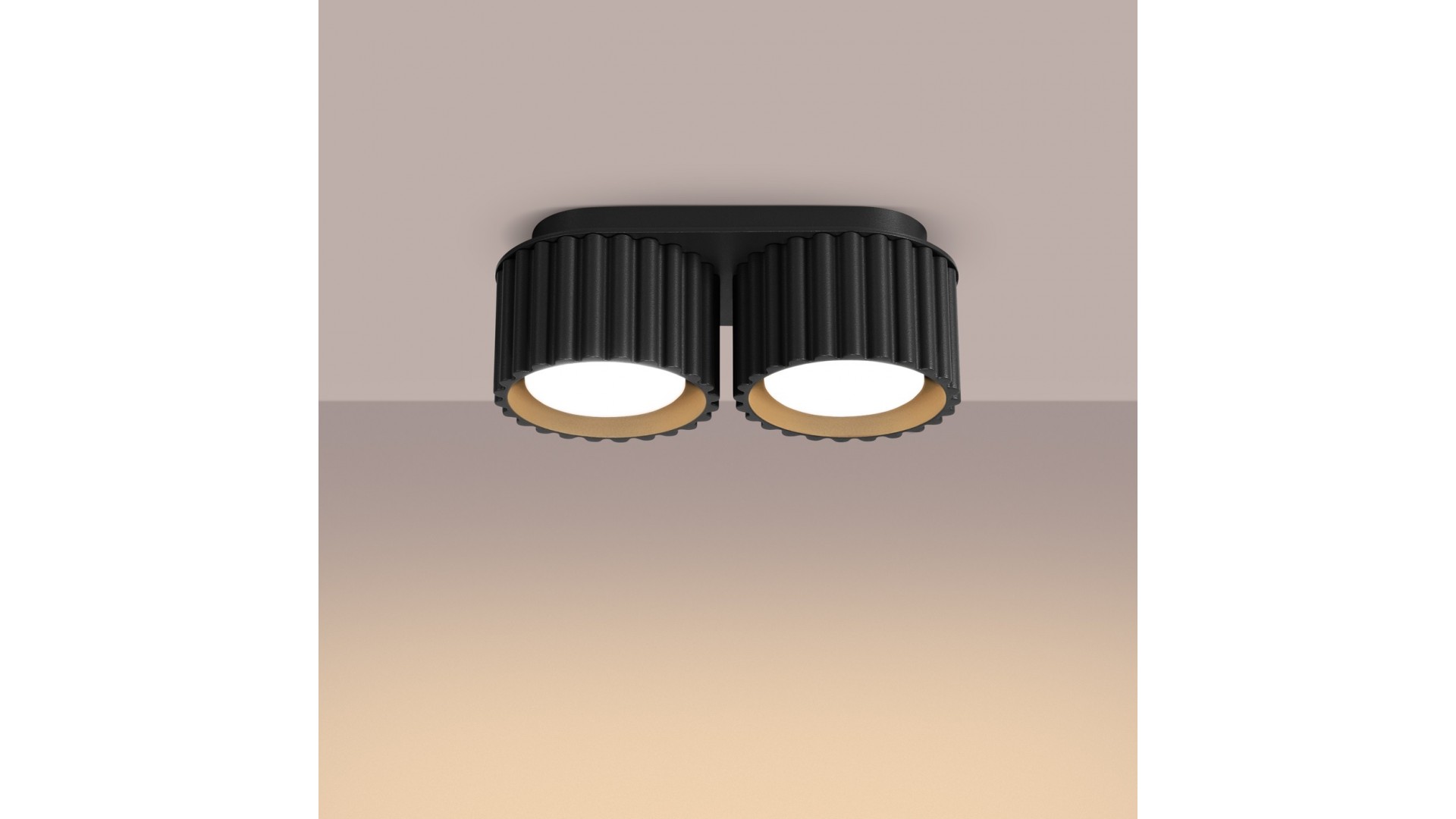 Plafon AURA 2 czarny Gx53 Sollux SL.1788