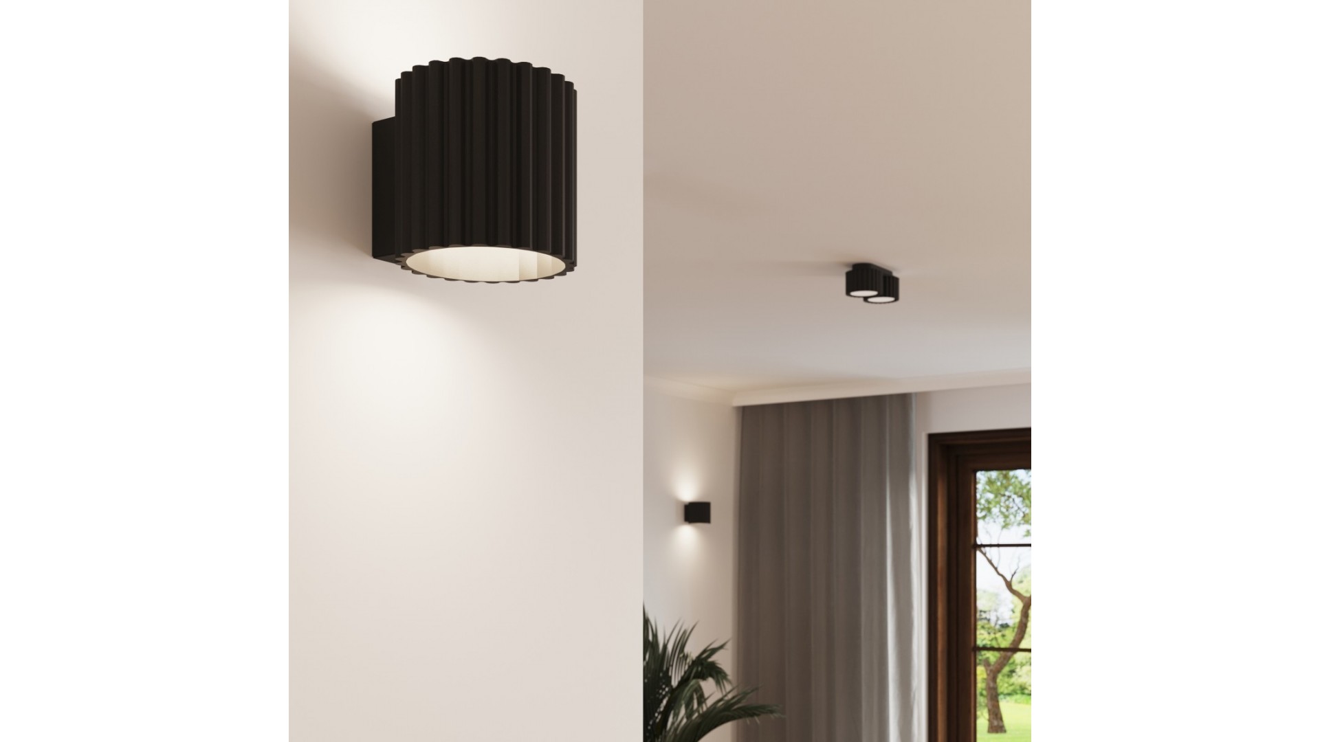 Plafon AURA 2 czarny Gx53 Sollux SL.1788