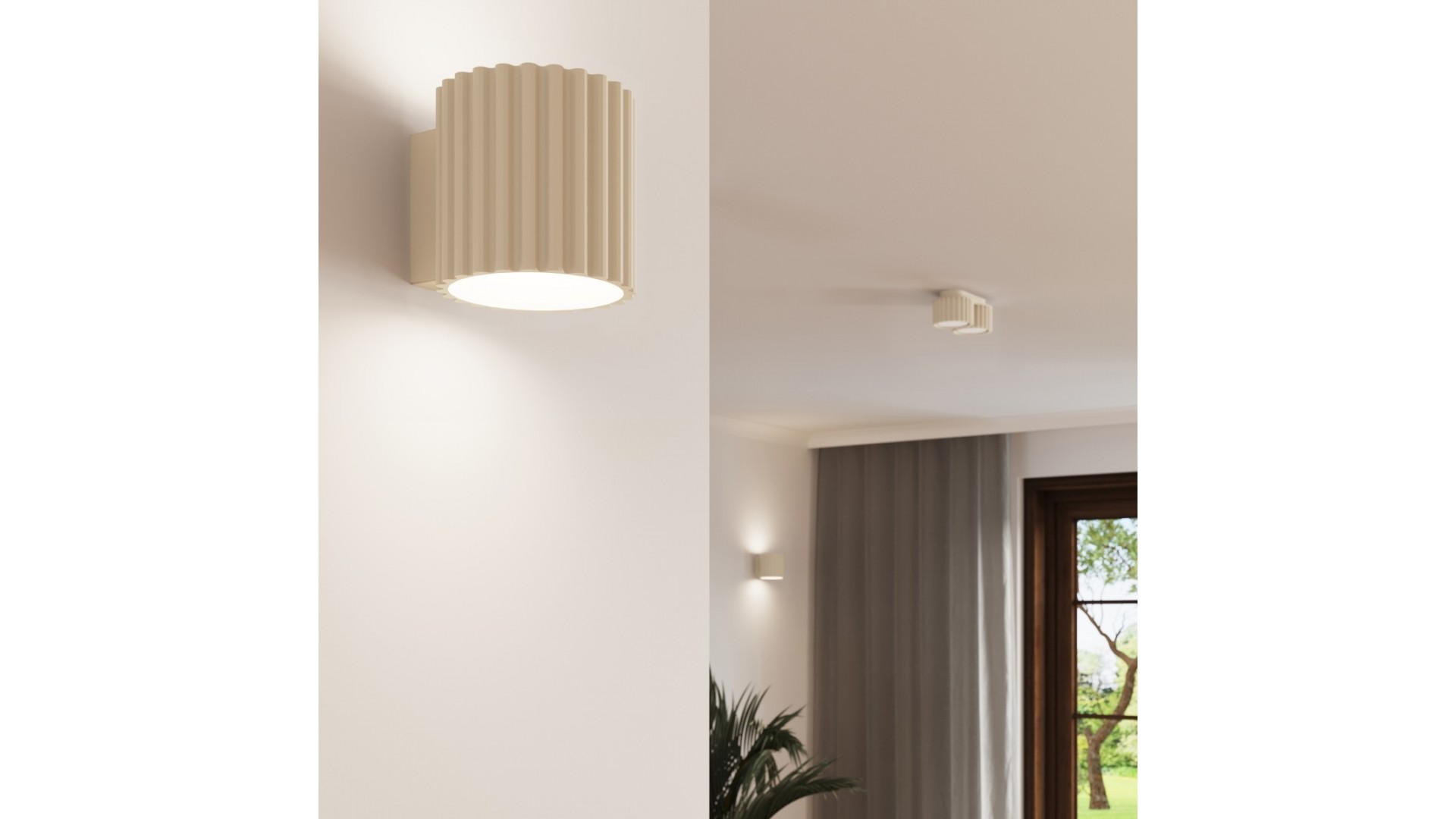 Plafon AURA 2 beżowy Gx53 Sollux SL.1793