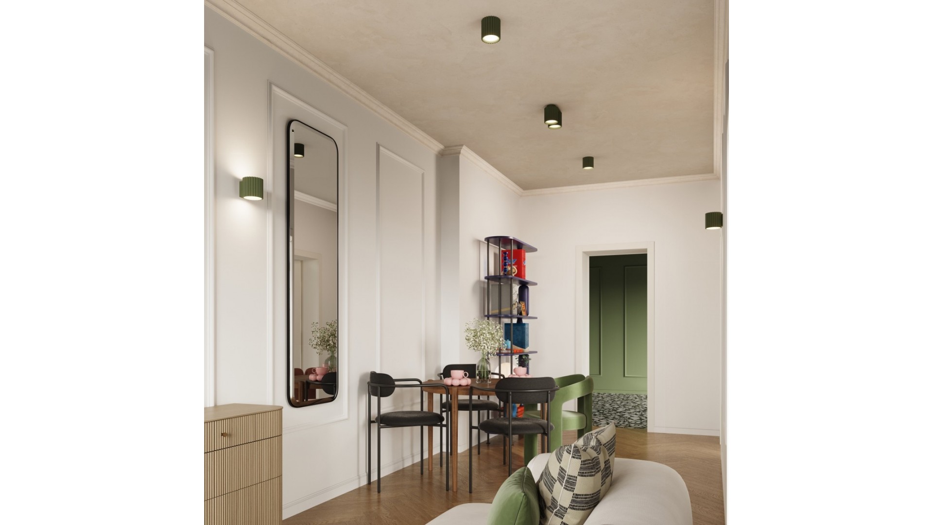 Plafon AURA 1 zielony oliwkowy GU10 Sollux SL.1794