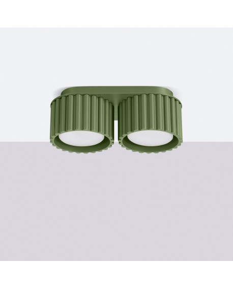 Plafon AURA 2 zielony oliwkowy Gx53 Sollux SL.1798