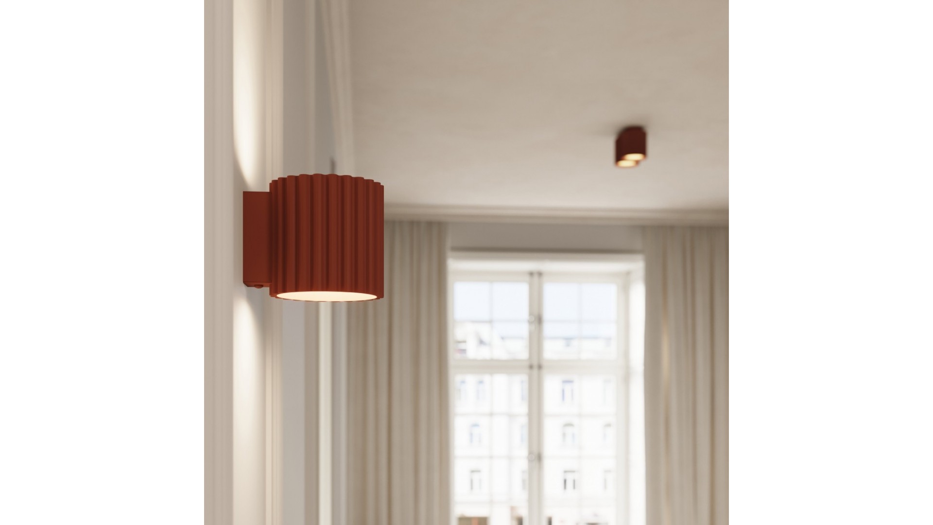 Plafon AURA 2 ochra czerwona GU10 Sollux SL.1800