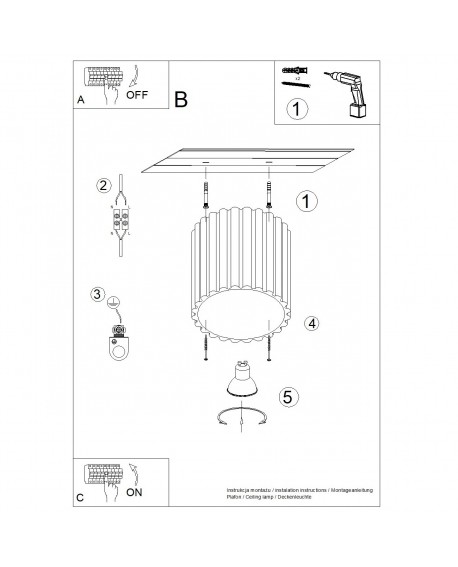 Plafon AURA 1 mocca GU10 Sollux SL.1804