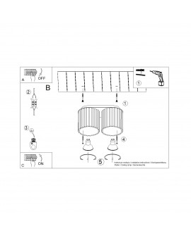 Plafon AURA 2 mocca GU10 Sollux SL.1805