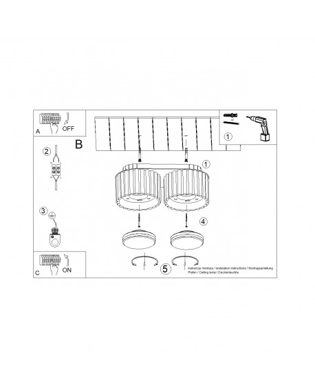 Plafon AURA 2 ultramaryna Gx53 Sollux SL.1813