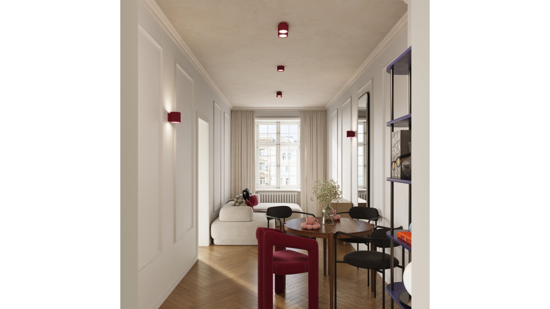 Plafon AURA 1 burgund Gx53 Sollux SL.1822