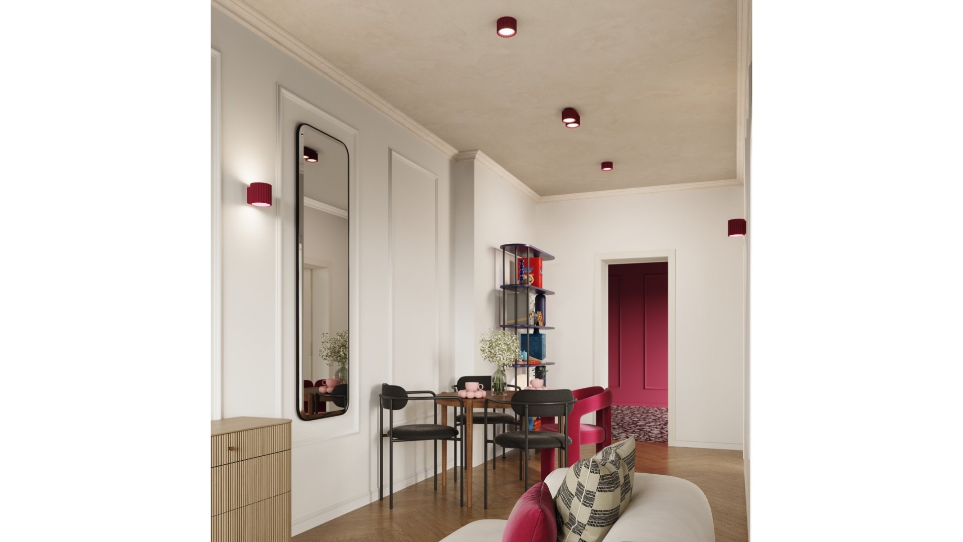 Plafon AURA 1 burgund Gx53 Sollux SL.1822