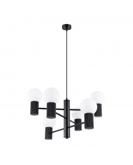 Żyrandol HALO 6 czarny Sollux SL.1830