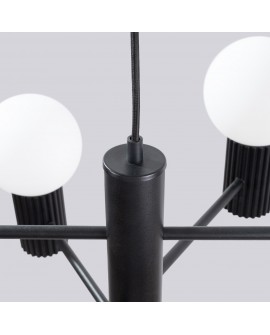 Żyrandol HALO 6 czarny Sollux SL.1830