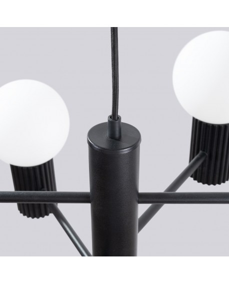 Żyrandol HALO 6 czarny Sollux SL.1830