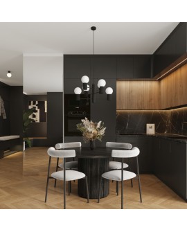 Żyrandol HALO 6 czarny Sollux SL.1830