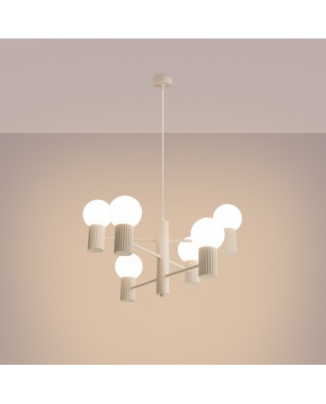 Żyrandol HALO 6 beżowy Sollux SL.1831