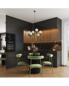 Żyrandol HALO 6 zielony oliwkowy Sollux SL.1832