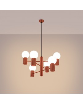 Żyrandol HALO 6 ochra czerwona Sollux SL.1833