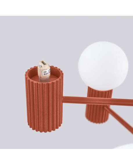 Żyrandol HALO 6 ochra czerwona Sollux SL.1833