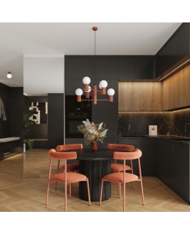 Żyrandol HALO 6 ochra czerwona Sollux SL.1833