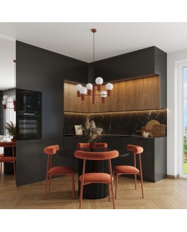 Żyrandol HALO 6 ochra czerwona Sollux SL.1833