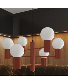 Żyrandol HALO 6 ochra czerwona Sollux SL.1833