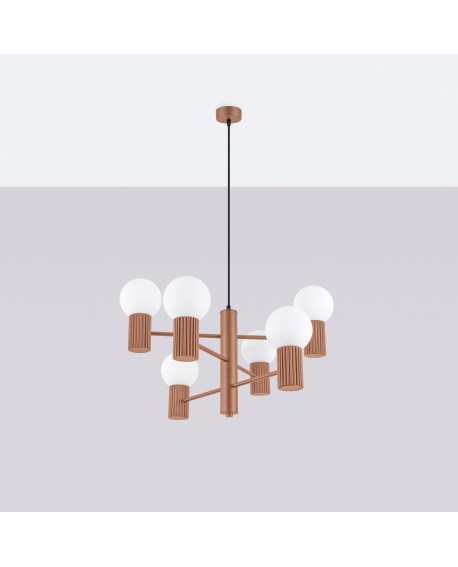 Żyrandol HALO 6 mocca Sollux SL.1834