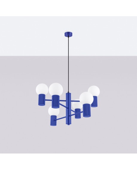 Żyrandol HALO 6 ultramaryna Sollux SL.1835