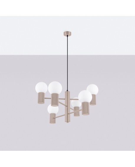 Żyrandol HALO 6 taupe Sollux SL.1836