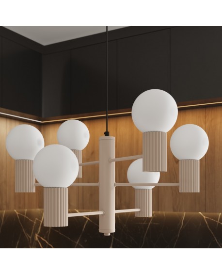 Żyrandol HALO 6 taupe Sollux SL.1836