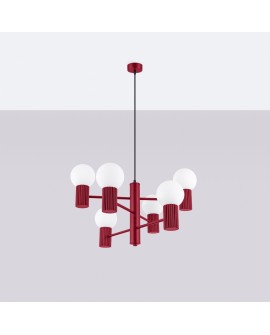 Żyrandol HALO 6 burgund Sollux SL.1837