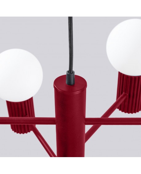 Żyrandol HALO 6 burgund Sollux SL.1837