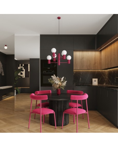 Żyrandol HALO 6 burgund Sollux SL.1837