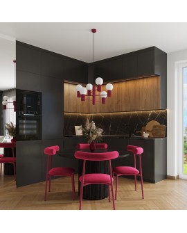 Żyrandol HALO 6 burgund Sollux SL.1837