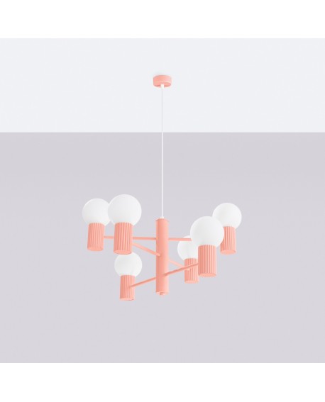 Żyrandol HALO 6 brzoskwiniowy Sollux SL.1838