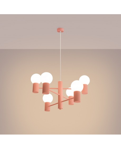 Żyrandol HALO 6 brzoskwiniowy Sollux SL.1838