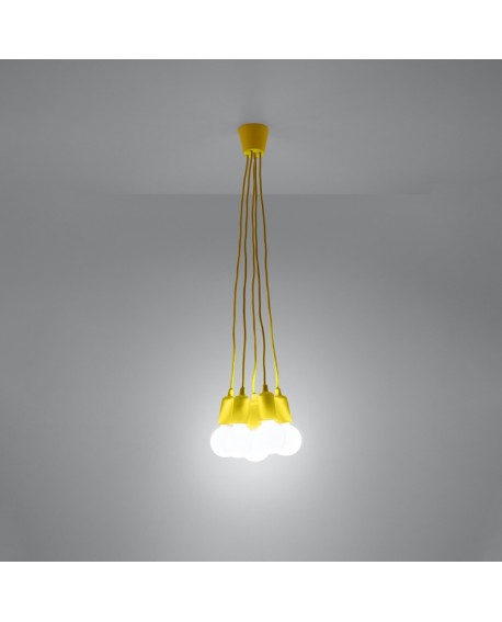 Lampa wisząca DIEGO 5 żółta