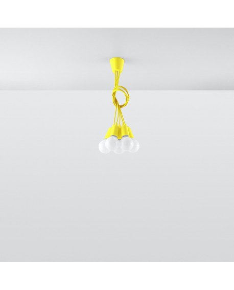 Lampa wisząca DIEGO 5 żółta