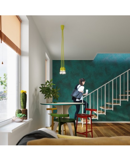 Lampa wisząca DIEGO 5 żółta