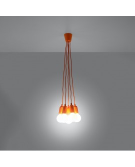 Lampa wisząca DIEGO 5 pomarańczowy