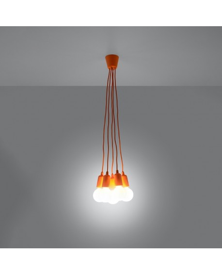 Lampa wisząca DIEGO 5 pomarańczowy
