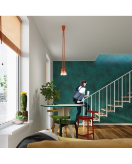 Lampa wisząca DIEGO 5 pomarańczowy