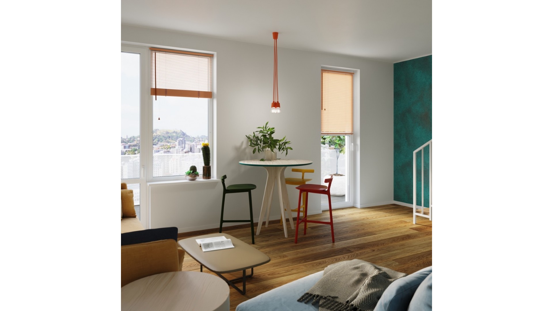 Lampa wisząca DIEGO 5 pomarańczowy