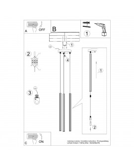 Lampa wisząca ARCHE 3P czarna