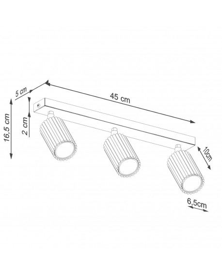 Plafon KARBON 3L czarny