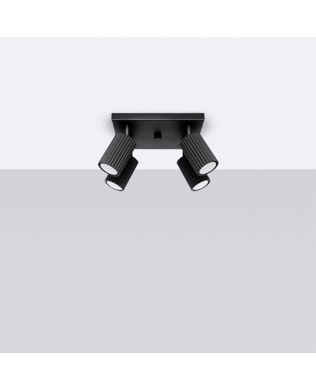 Plafon KARBON 4 czarny