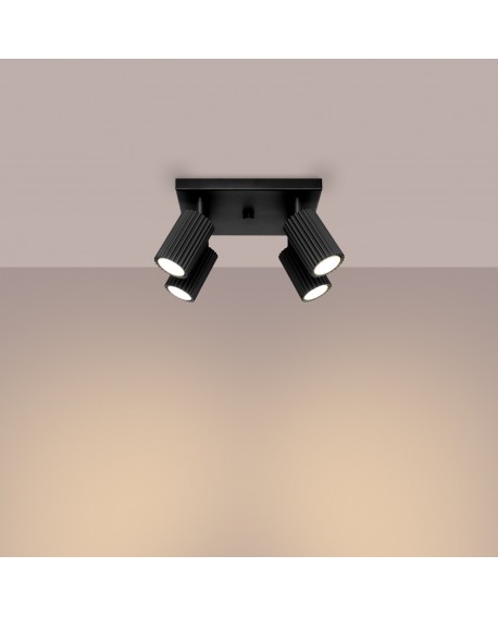 Plafon KARBON 4 czarny