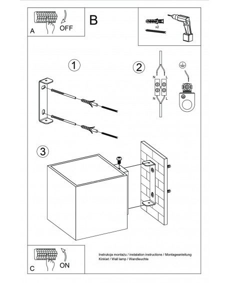 Kinkiet QUAD beton beżowy