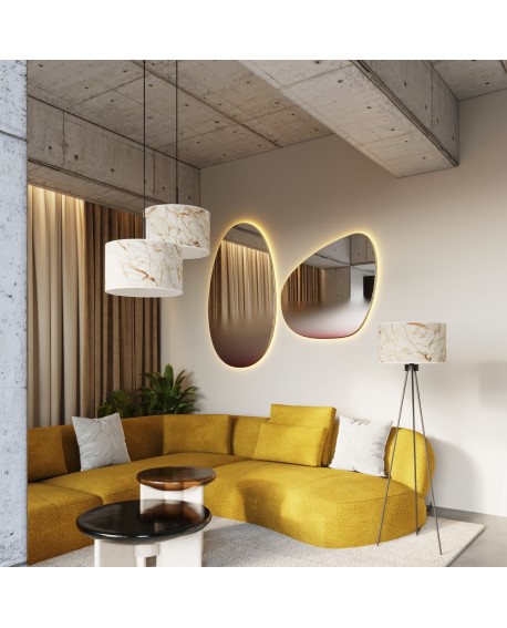 Lampa podłogowa NEVIA beżowy marmur