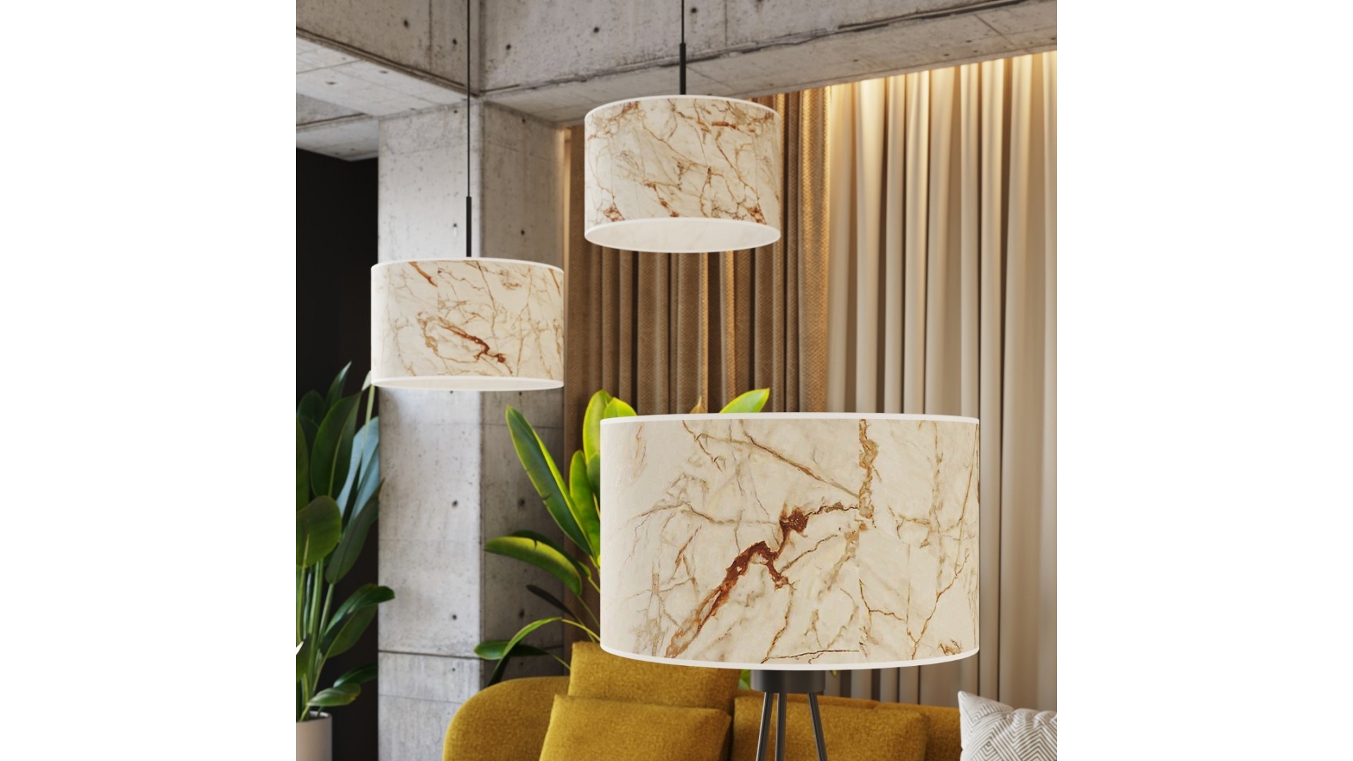 Lampa podłogowa NEVIA beżowy marmur