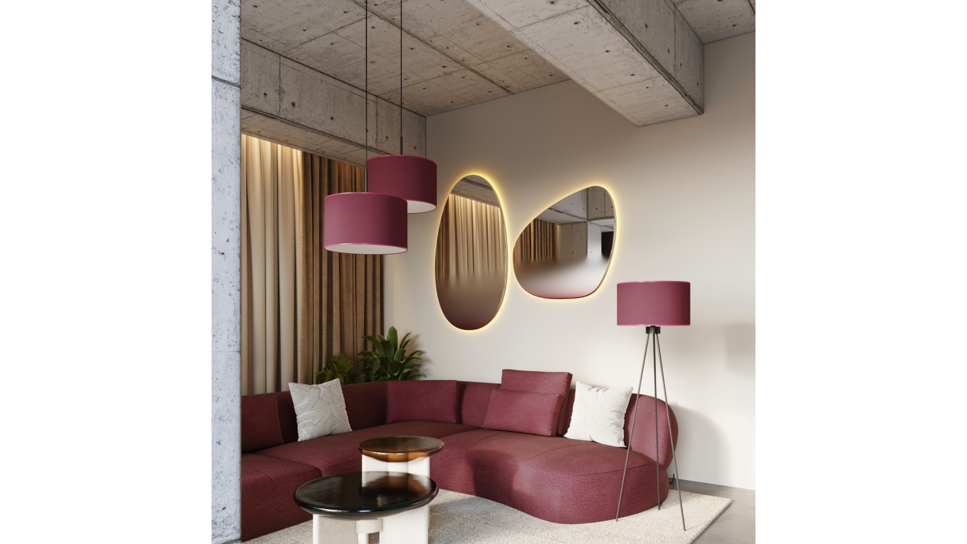 Lampa podłogowa NEVIA burgund