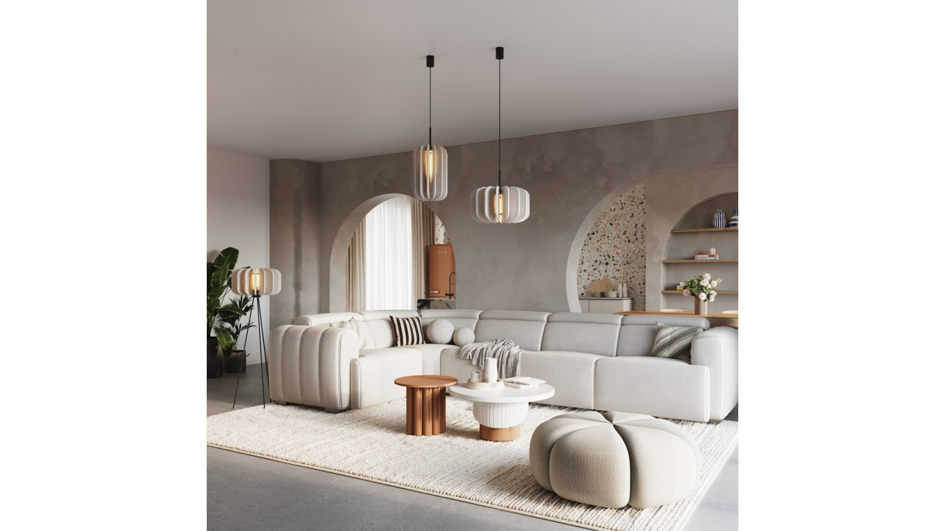 Lampa podłogowa MULA 45 beżowa