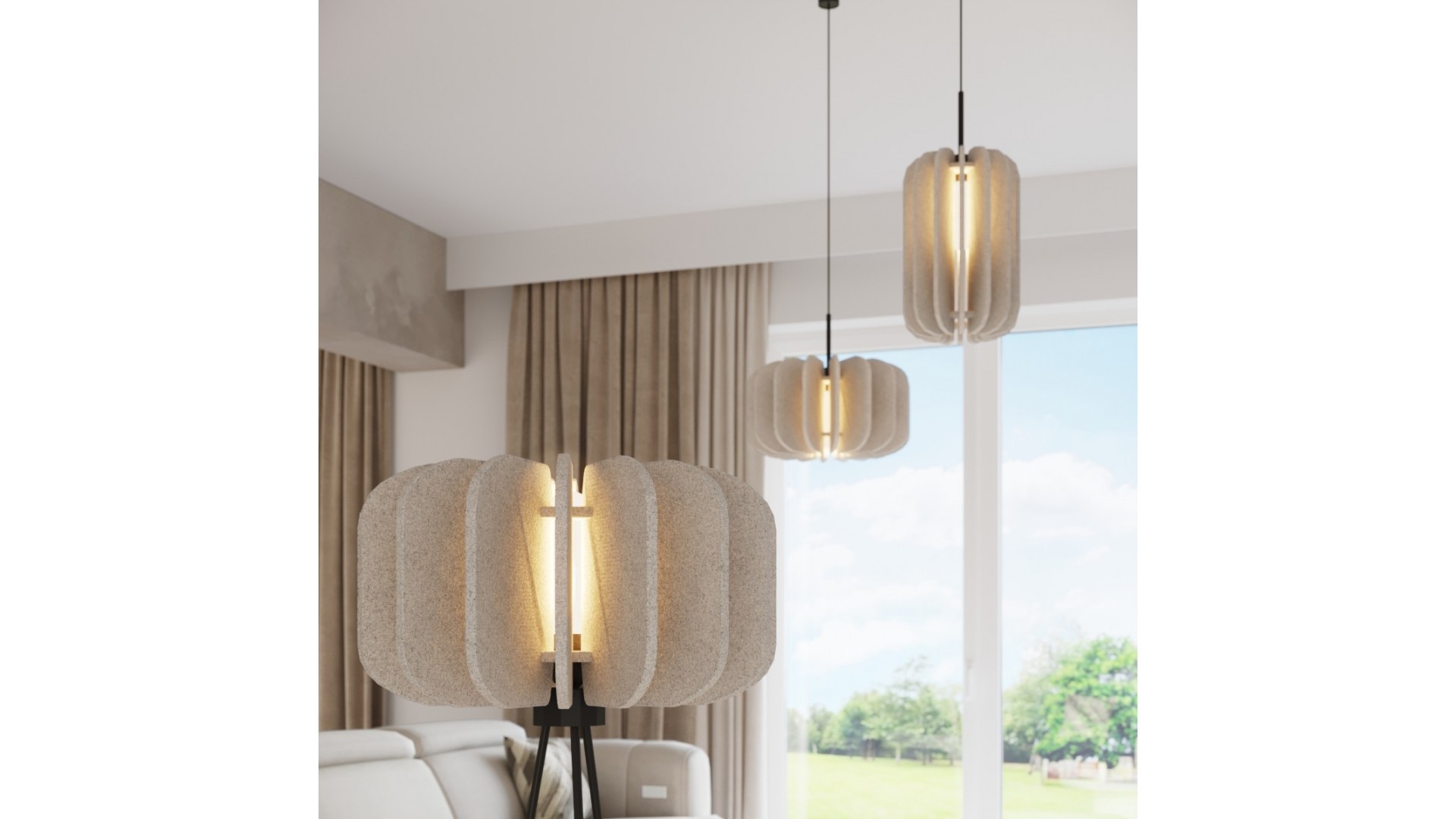 Lampa podłogowa MULA 45 beżowa